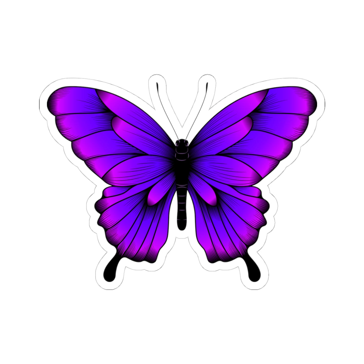 Kiss-Cut Vinyl Decals - Tropical purple butterfly