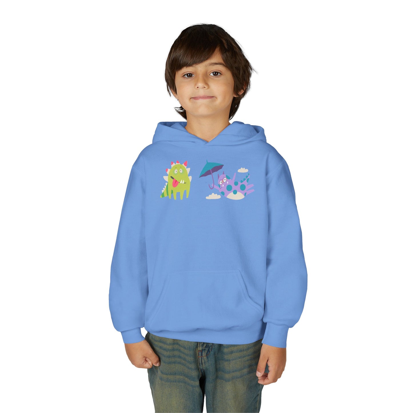 Youth Heavy Blend Hooded Sweatshirt - Monsters playing