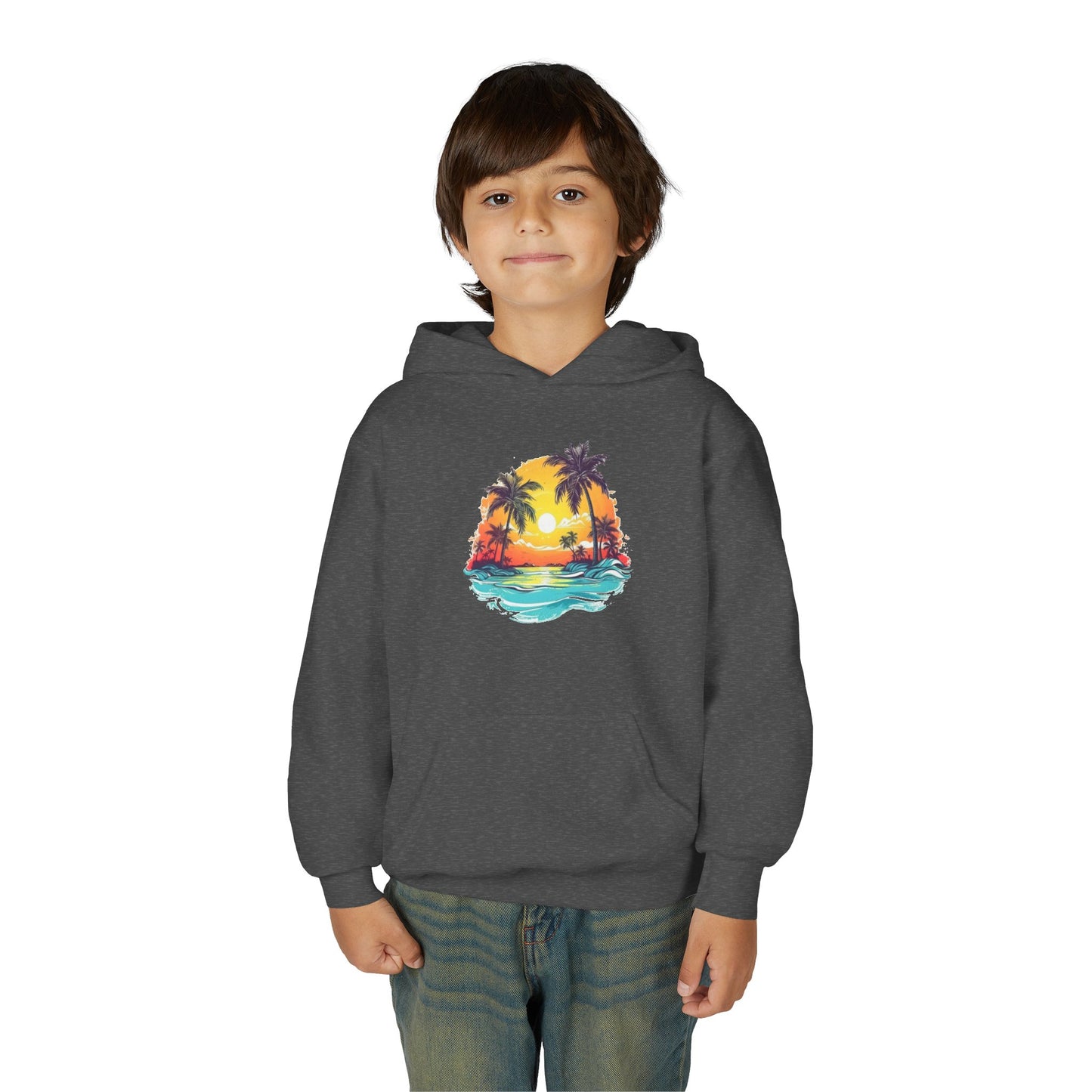Youth Heavy Blend Hooded Sweatshirt - Summer tropical