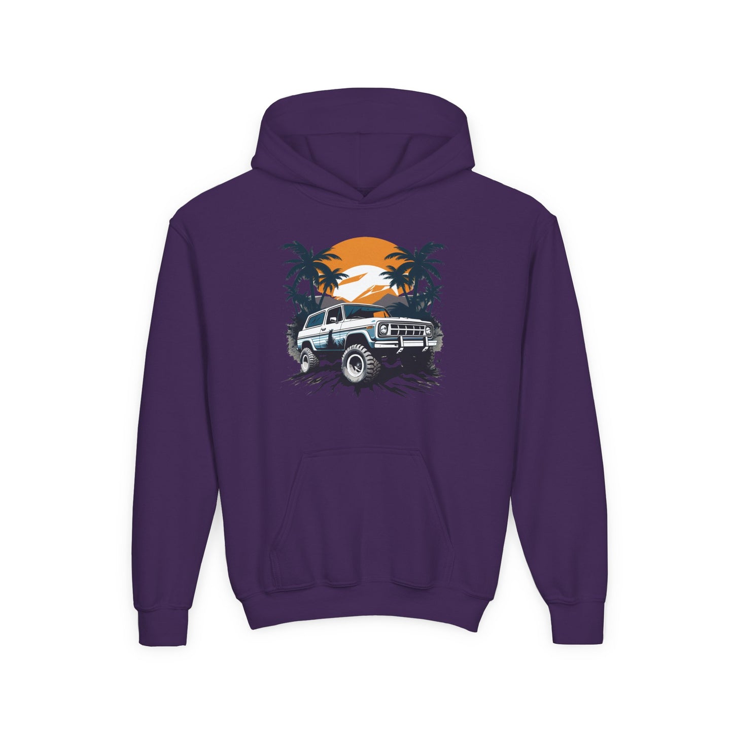 Youth Heavy Blend Hooded Sweatshirt - Off road car
