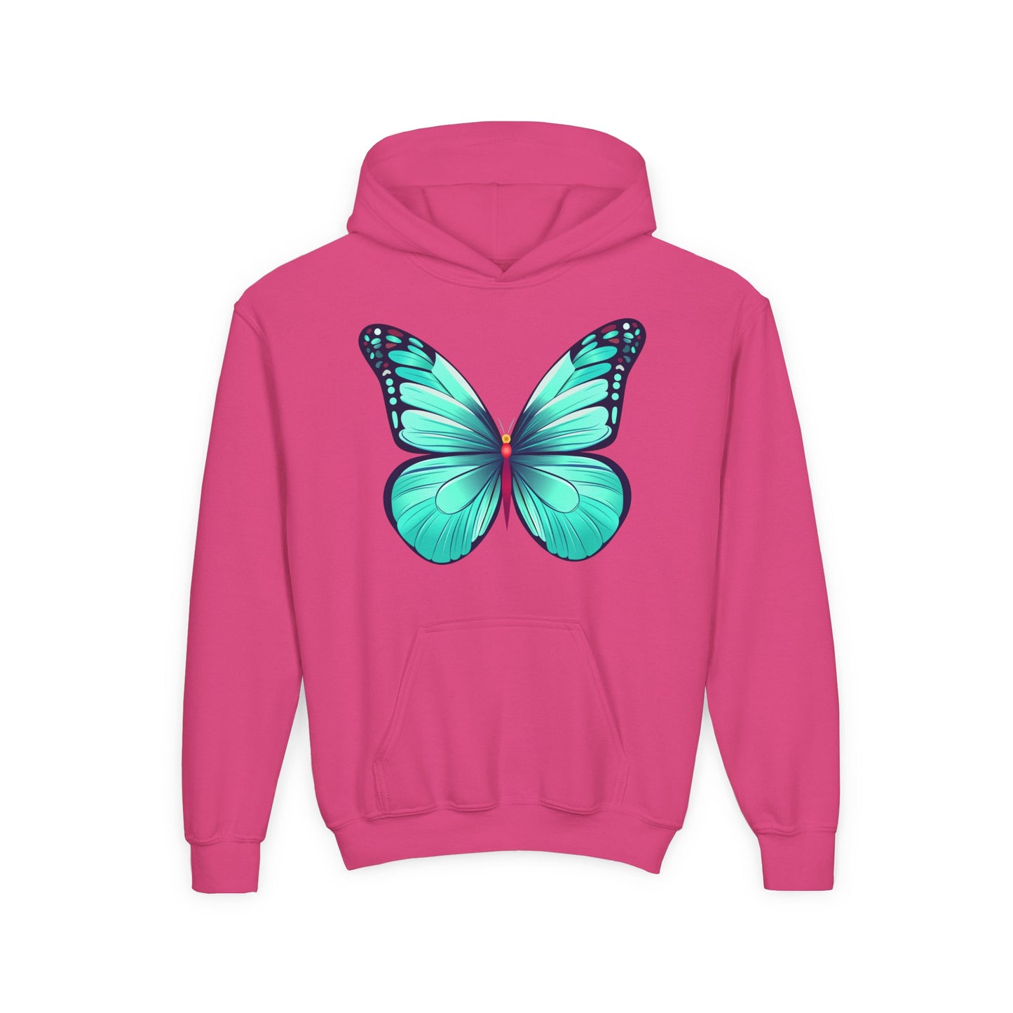 Youth Heavy Blend Hooded Sweatshirt - Butterfly - blue