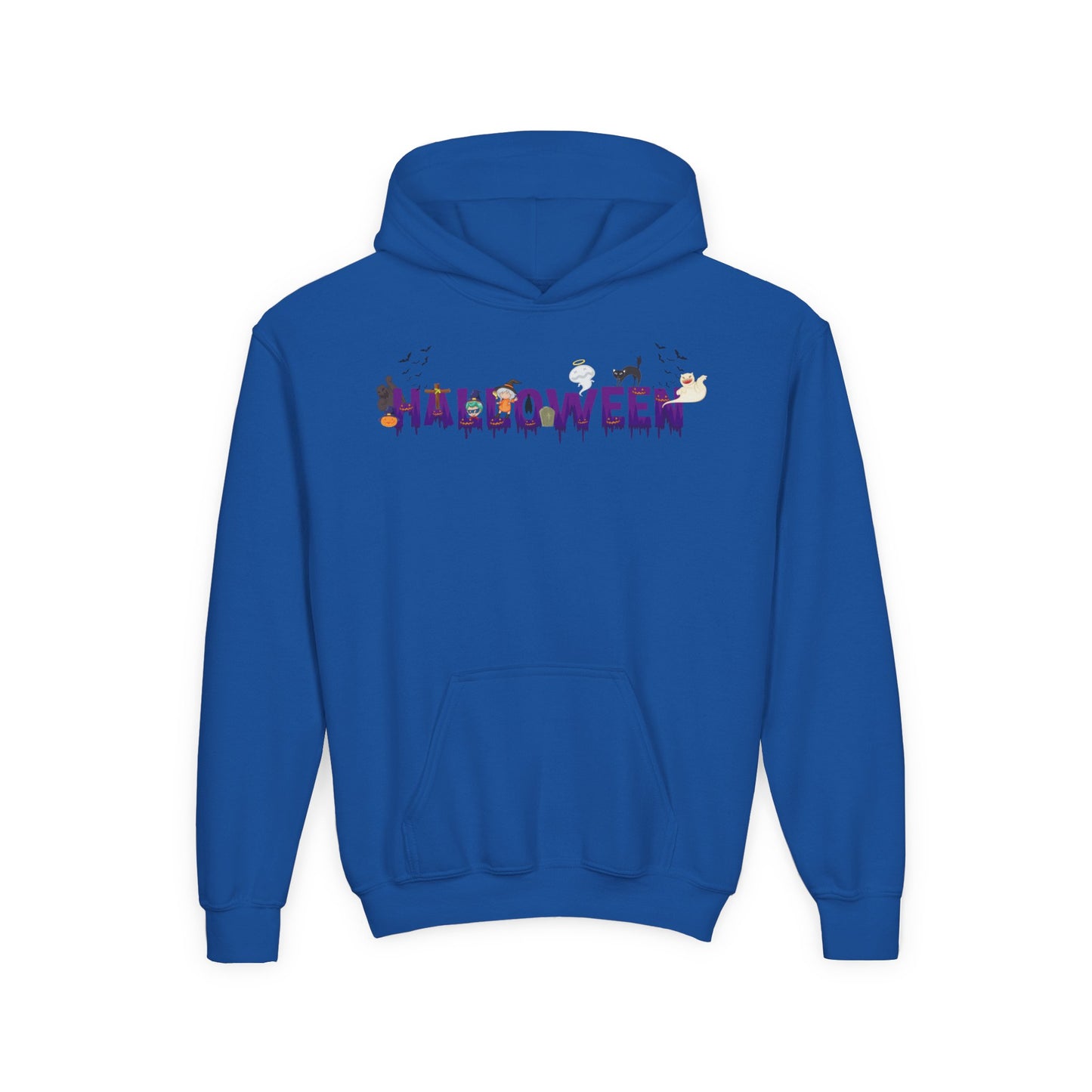 Youth Heavy Blend Hooded Sweatshirt - Holloween word