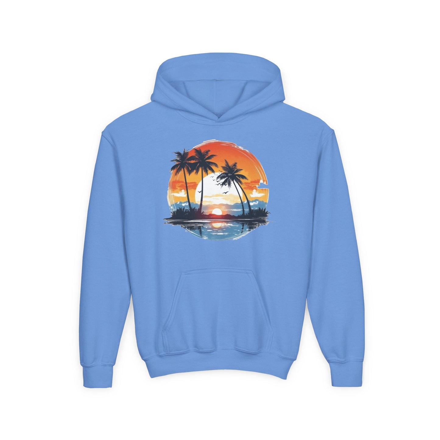 Youth Heavy Blend Hooded Sweatshirt - Tropical Sunset Beachwear