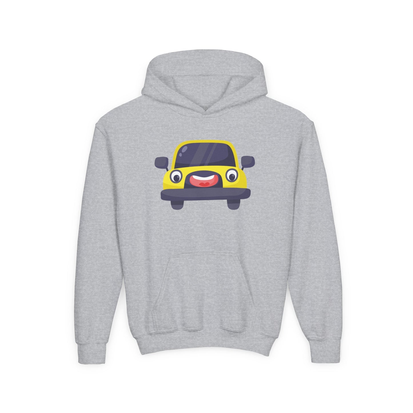 Youth Heavy Blend Hooded Sweatshirt - The yellow car