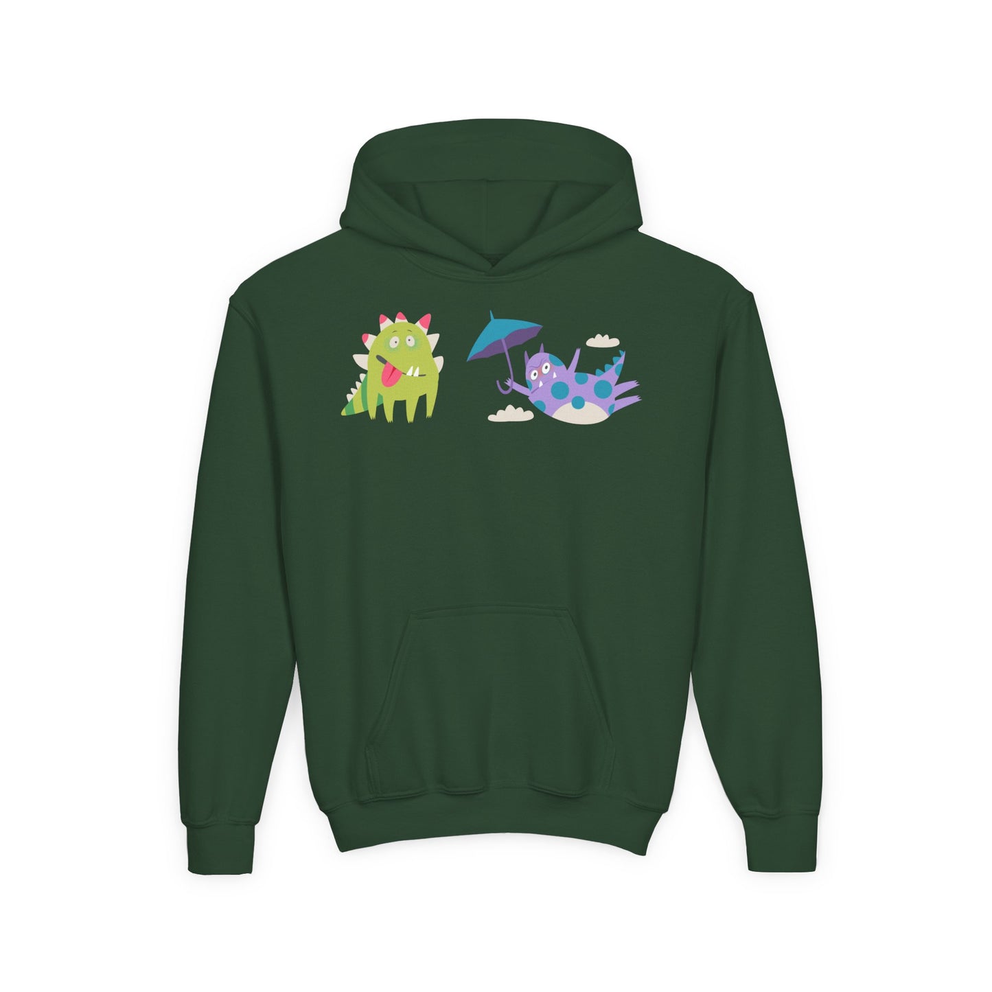 Youth Heavy Blend Hooded Sweatshirt - Monsters playing