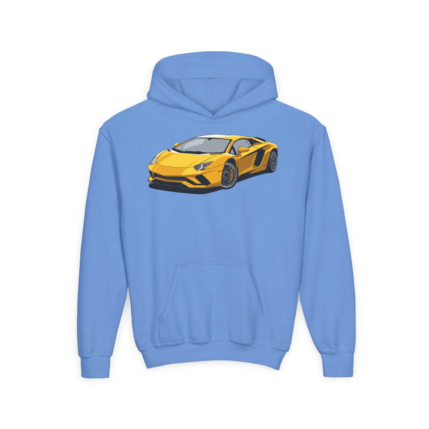 Youth Heavy Blend Hooded Sweatshirt - Yellow super car