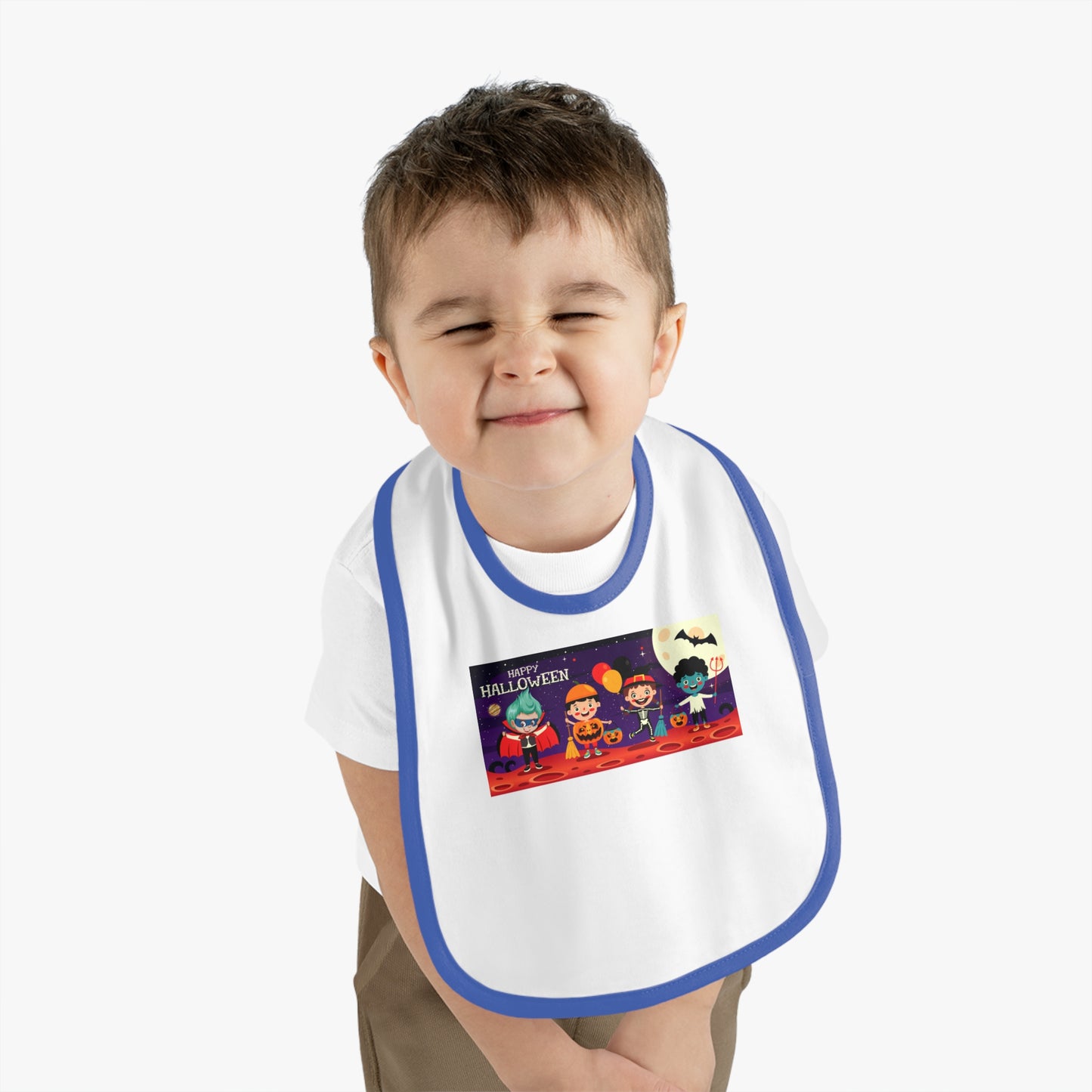 Baby Bib - Super kiddo with friends on holloween