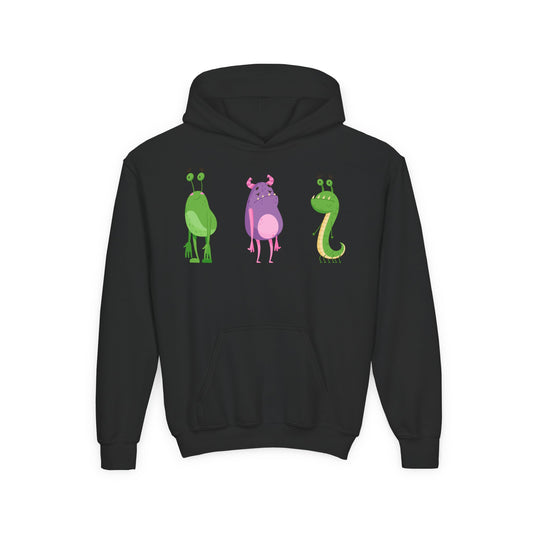 Youth Heavy Blend Hooded Sweatshirt - Baby monsters Printify