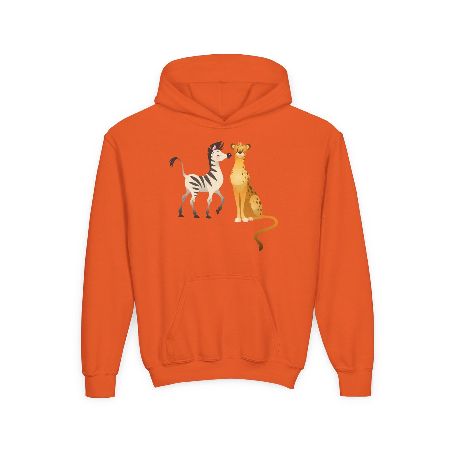 Youth Heavy Blend Hooded Sweatshirt - The zebra and tiger
