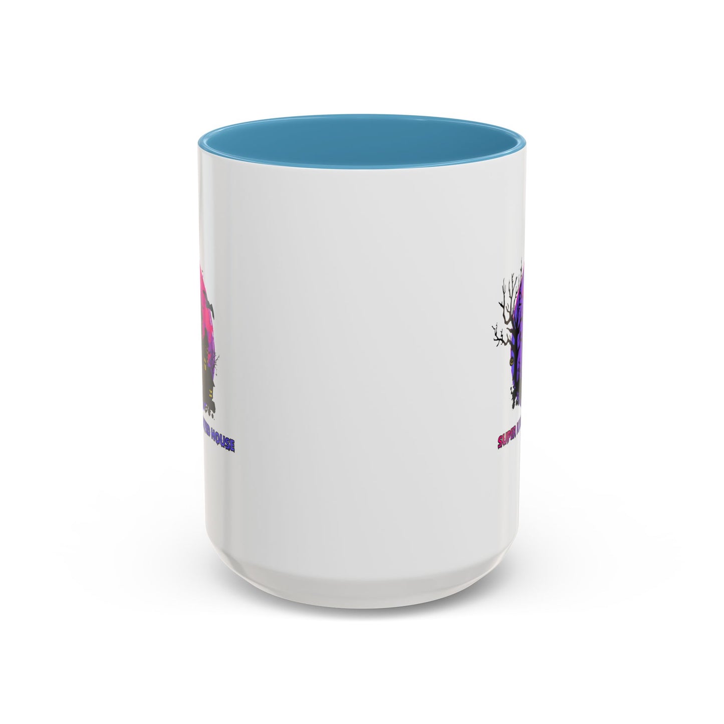 Accent Coffee Mug - Super kiddo flying on hunted house