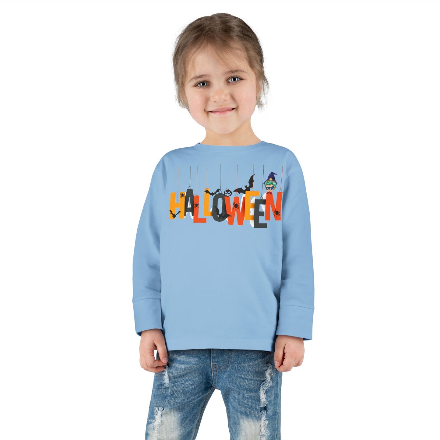 Toddler Long Sleeve Tee - Holloween hanging letters