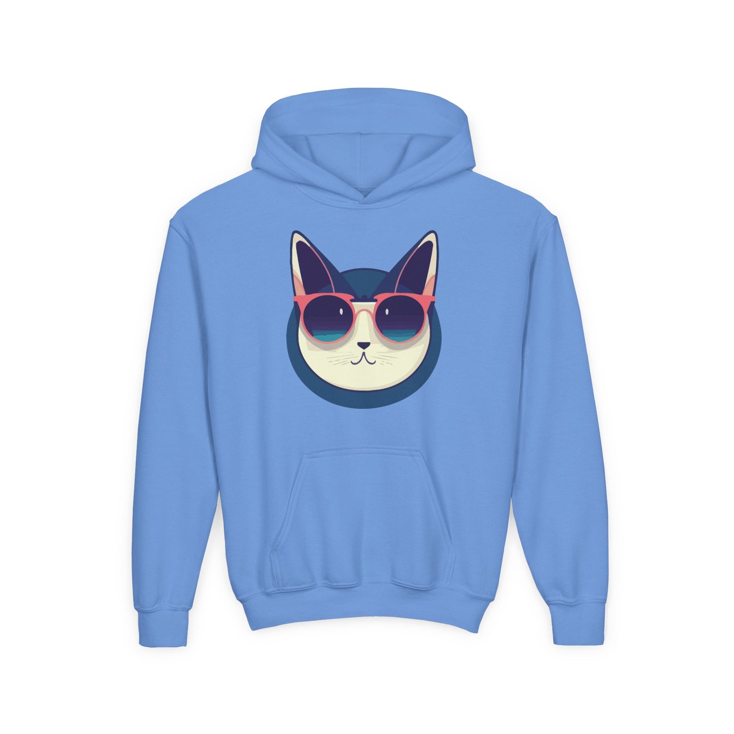Youth Heavy Blend Hooded Sweatshirt - Cool Cat Sunglasses