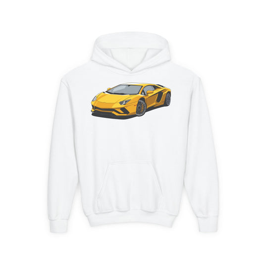 Youth Heavy Blend Hooded Sweatshirt - Yellow super car