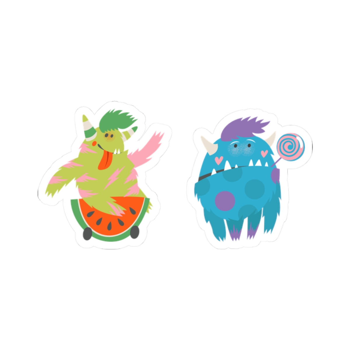 Kiss-Cut Vinyl Decals - Funny Toothy monsters