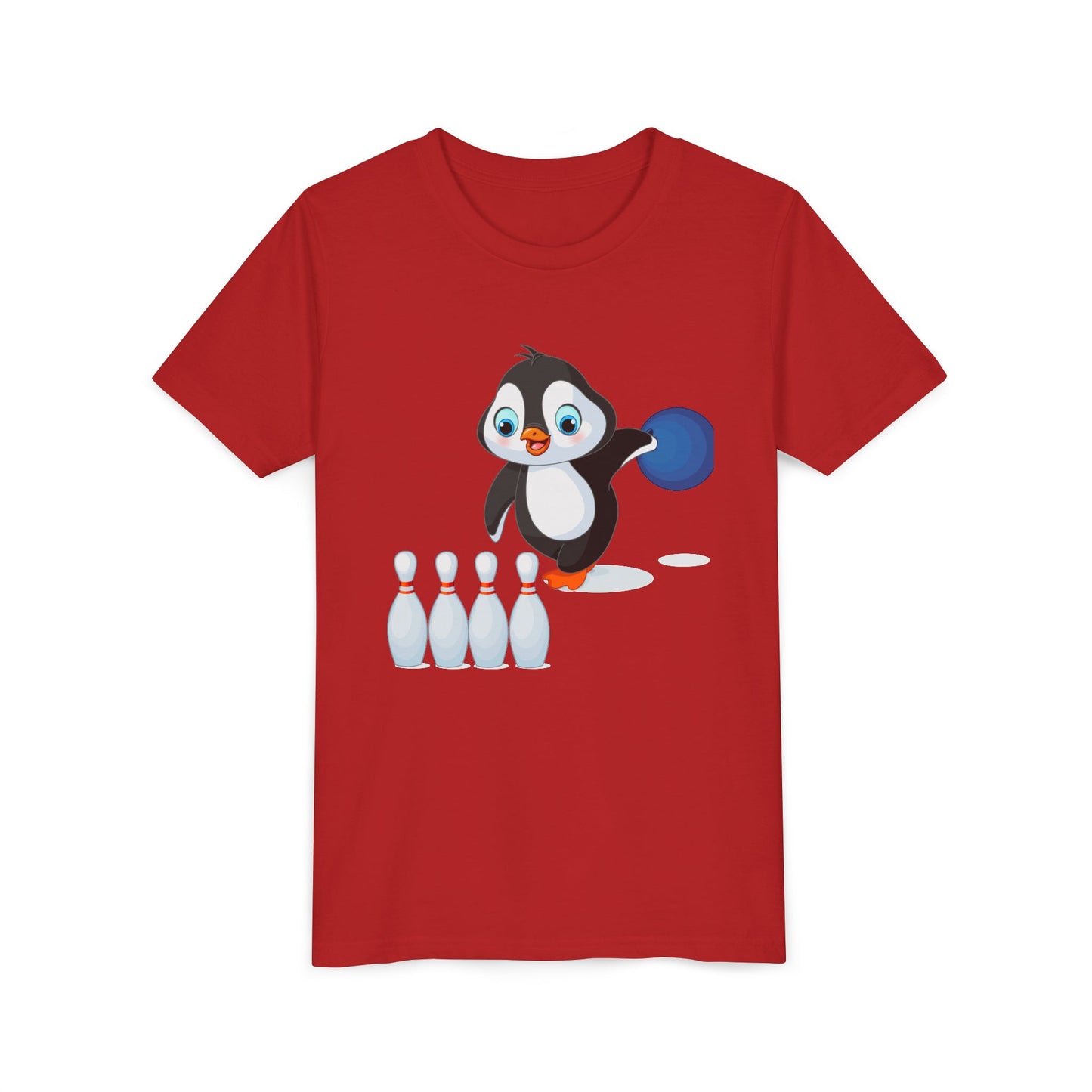 Adorable Penguin Bowling Youth Tee | Fun Kids Shirt, Playful Outfit, Birthday Gift, Sports Apparel, Cute Casual Wear