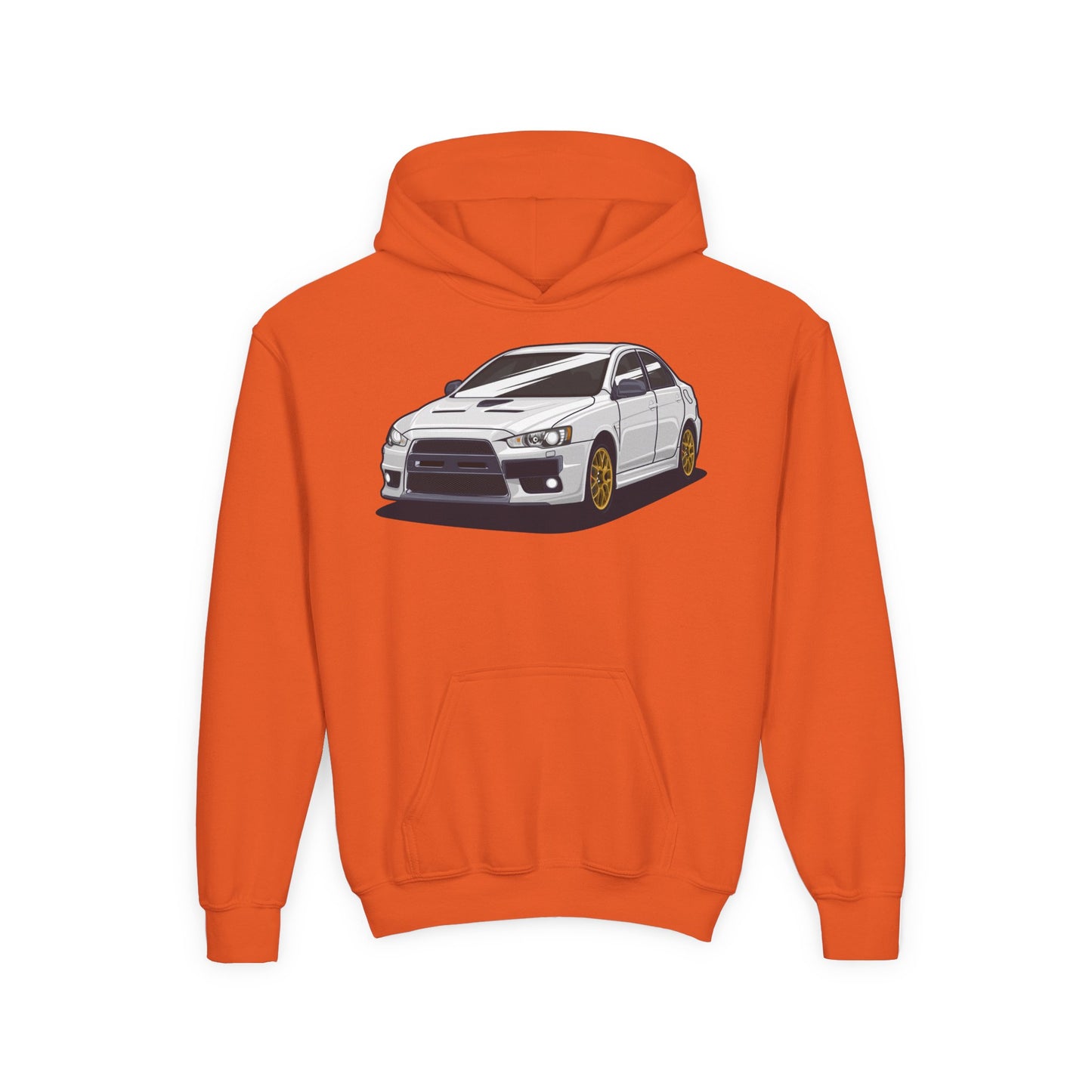 Youth Heavy Blend Hooded Sweatshirt - White car