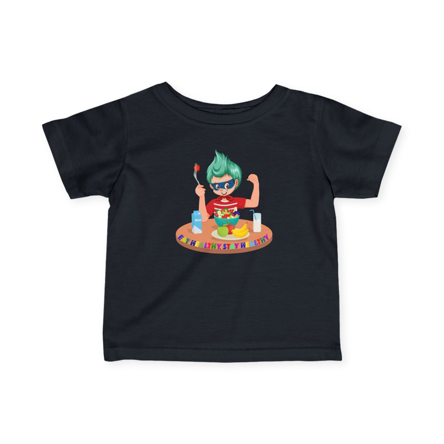Infant Fine Jersey Tee - super kiddo eating healthy food
