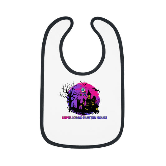 Baby Bib - Super kiddo flying on hunted house