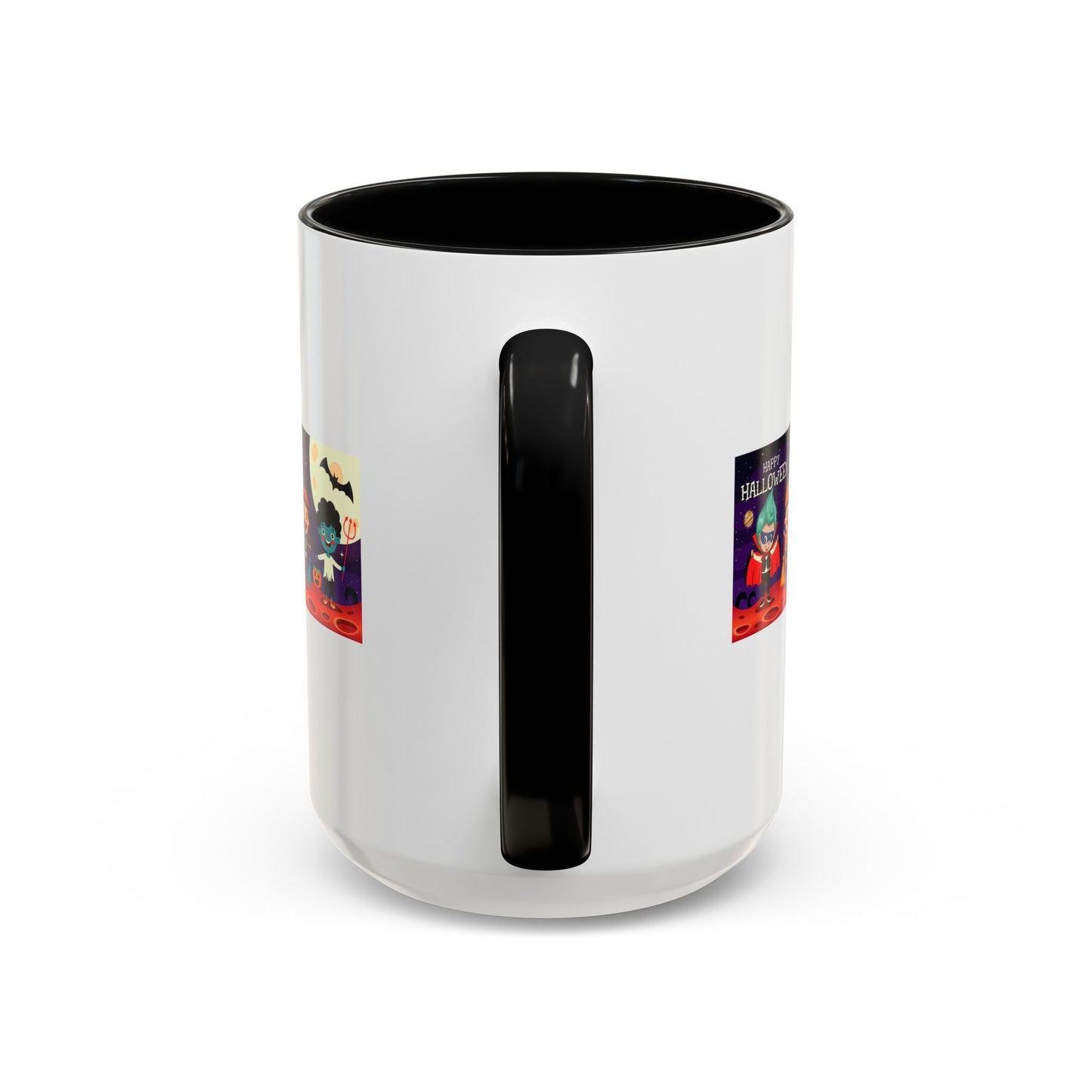 Accent Coffee Mug - Super kiddo with friends on holloween
