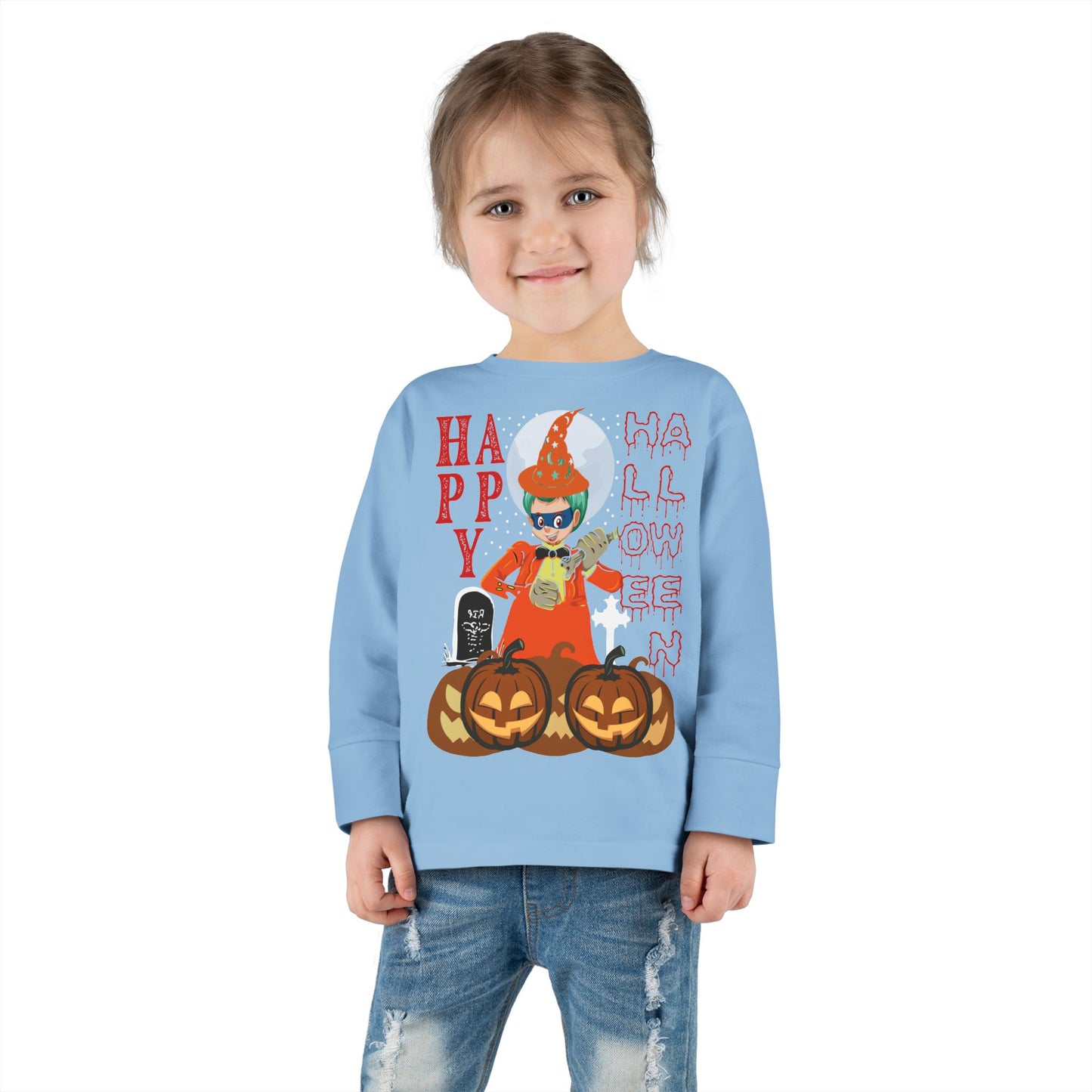 Toddler Long Sleeve Tee - Holloween design by super kiddo
