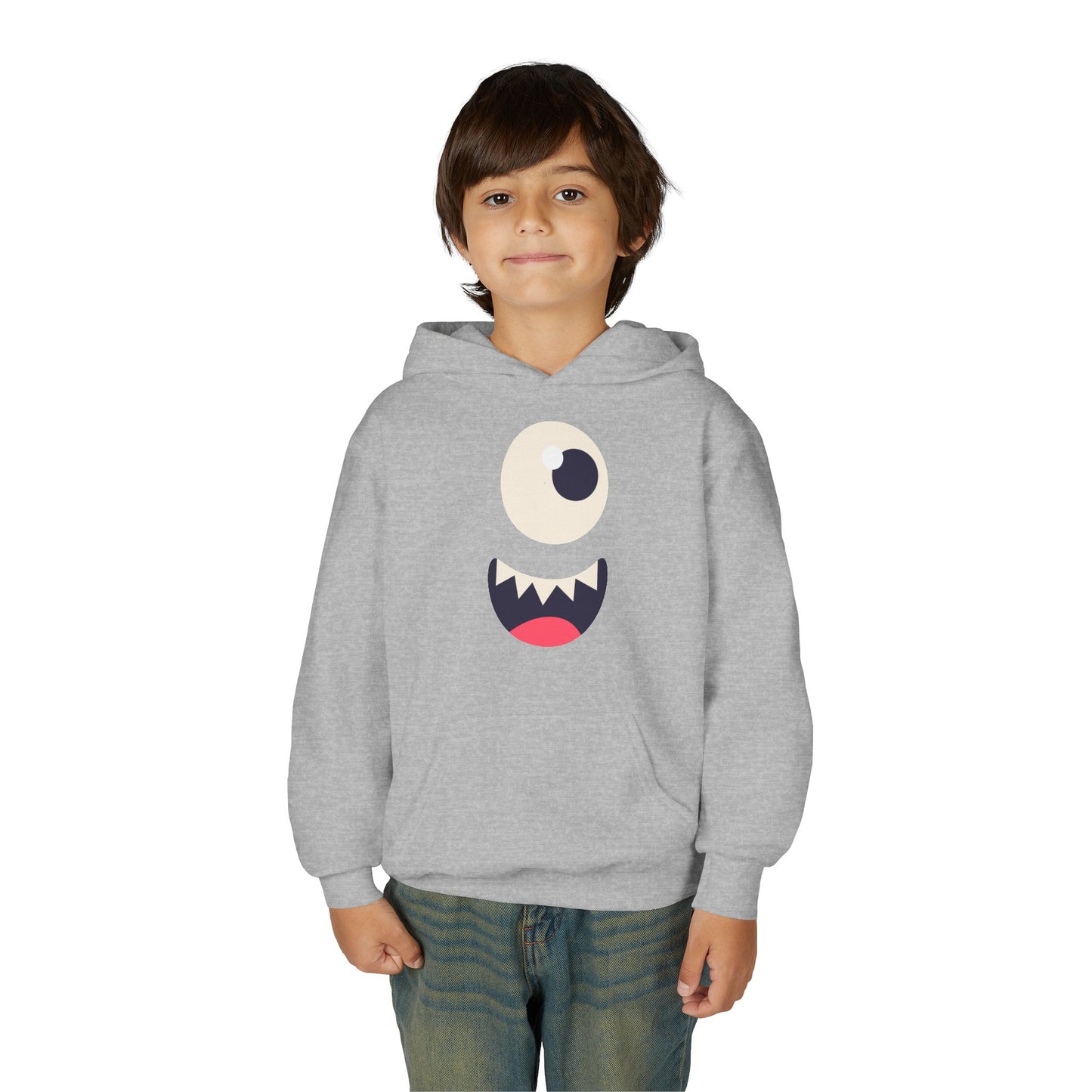 Youth Heavy Blend Hooded Sweatshirt - Monsters face