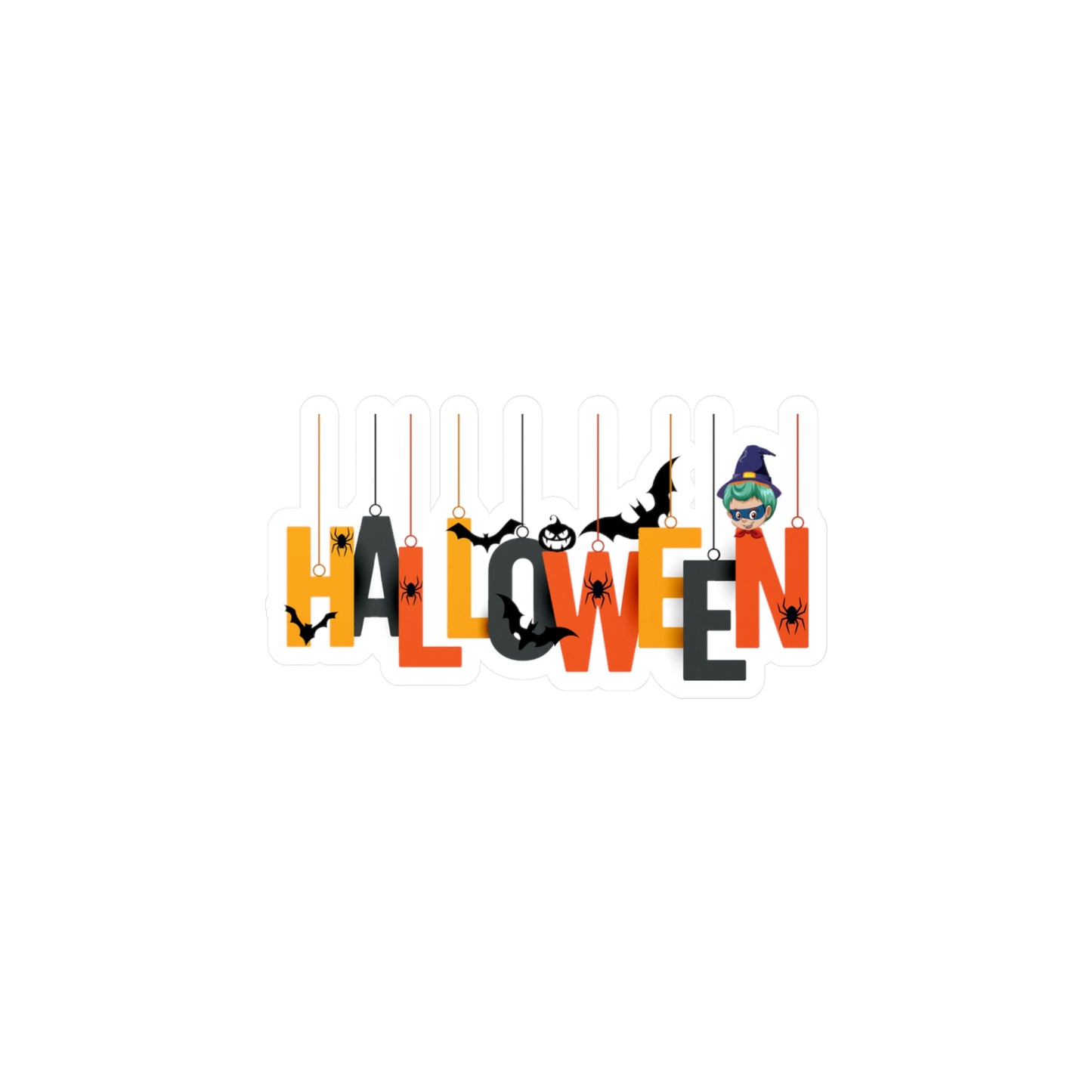 Halloween Kiss-Cut Vinyl Decals – Holloween hanging letters
