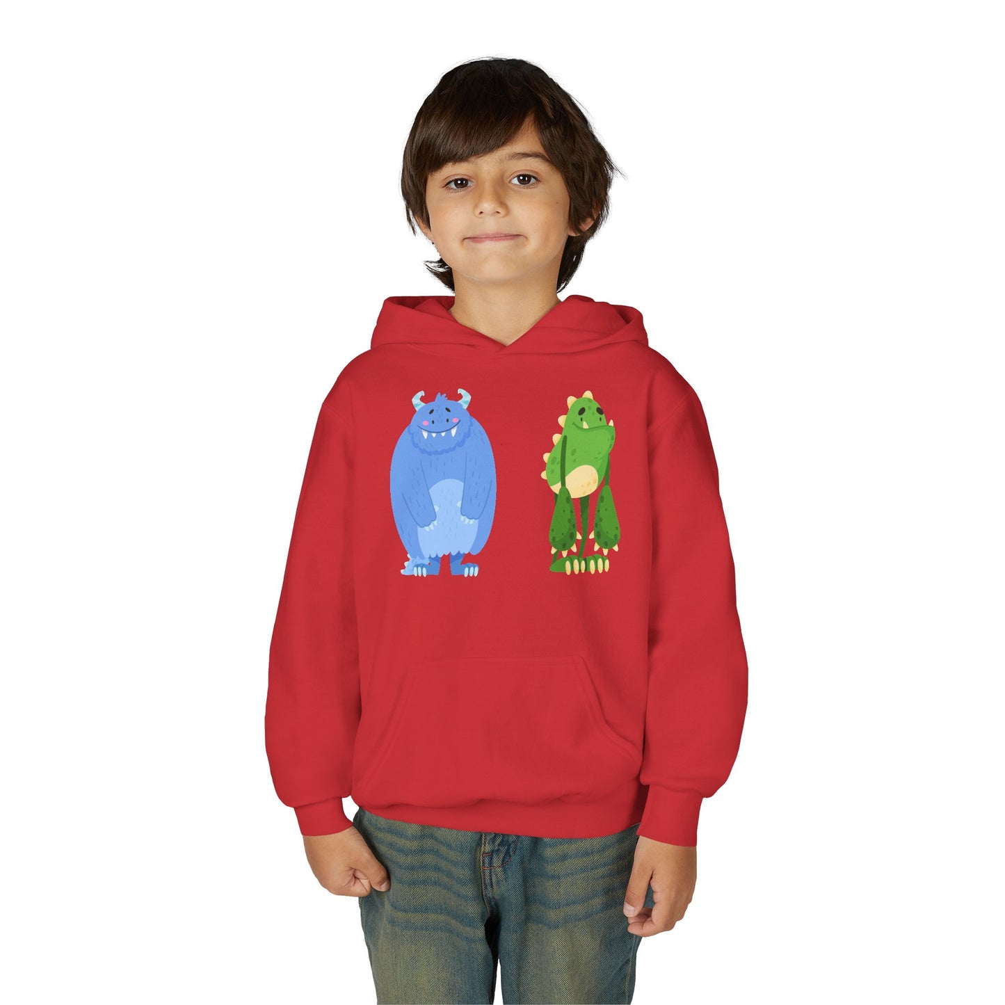 Youth Heavy Blend Hooded Sweatshirt - Cute monster
