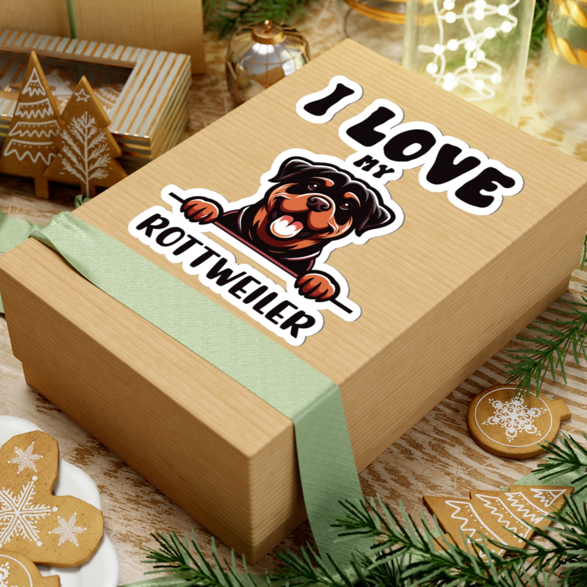 Kiss-Cut Vinyl Decals - I love my Rottweiler