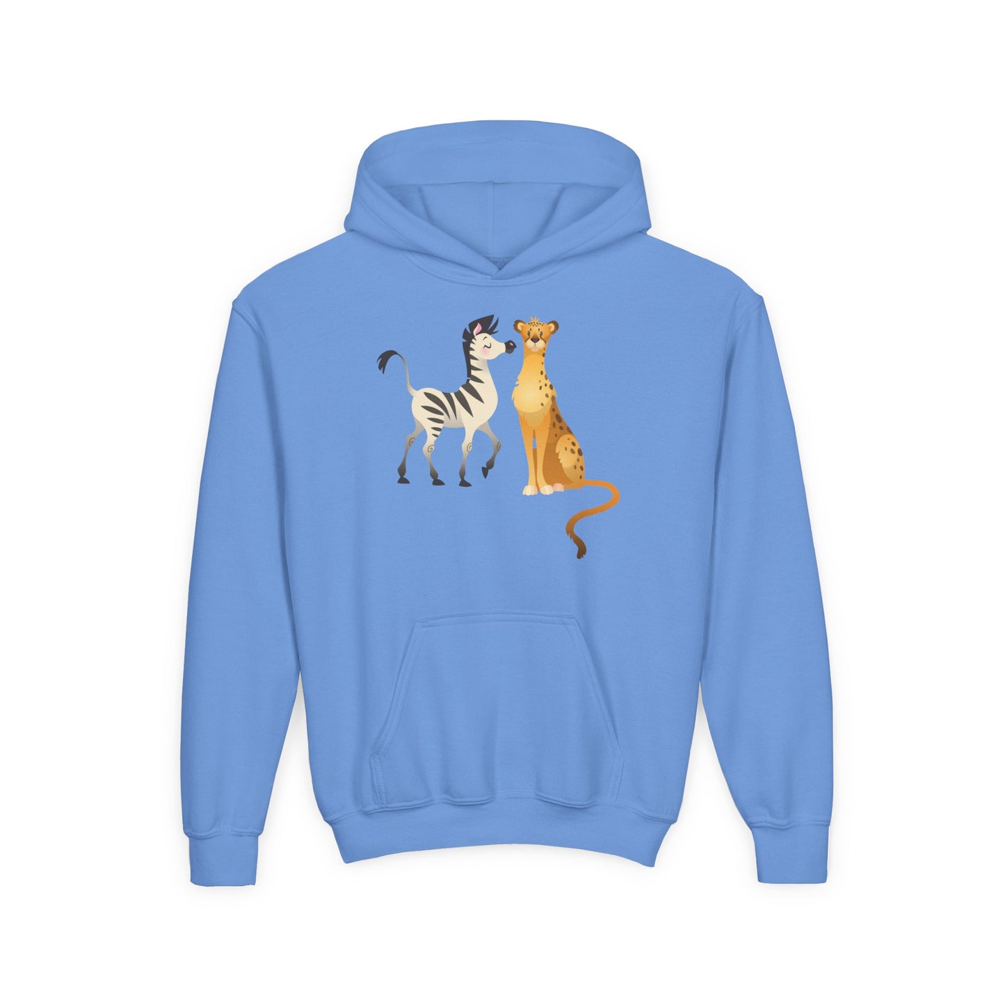 Youth Heavy Blend Hooded Sweatshirt - The zebra and tiger