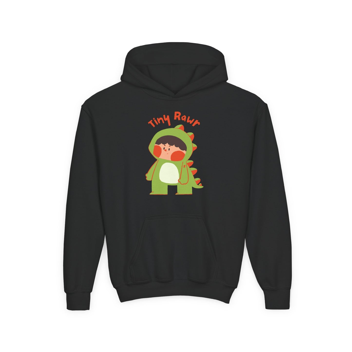 Youth Heavy Blend Hooded Sweatshirt - Tiny Raur, Cute Dino