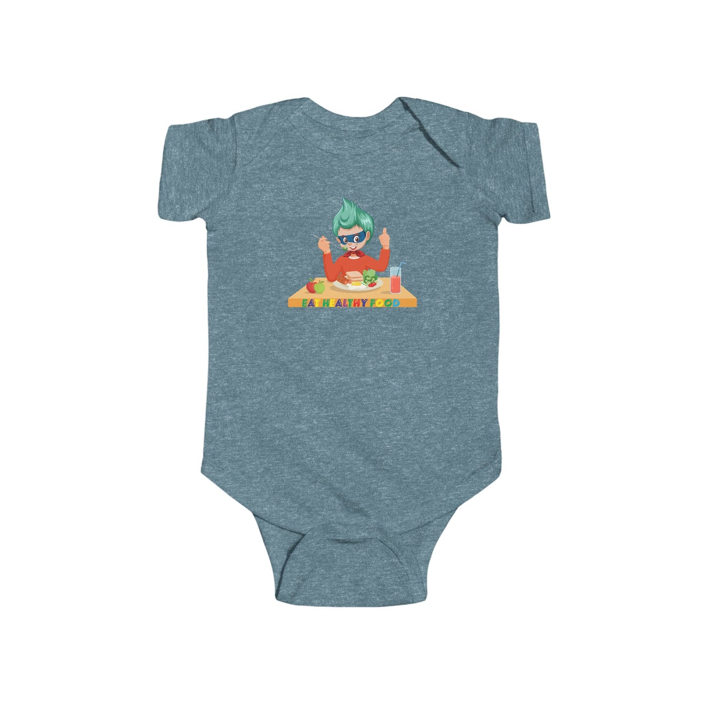 Infant Bodysuit - Super kiddo eating healthy breafast