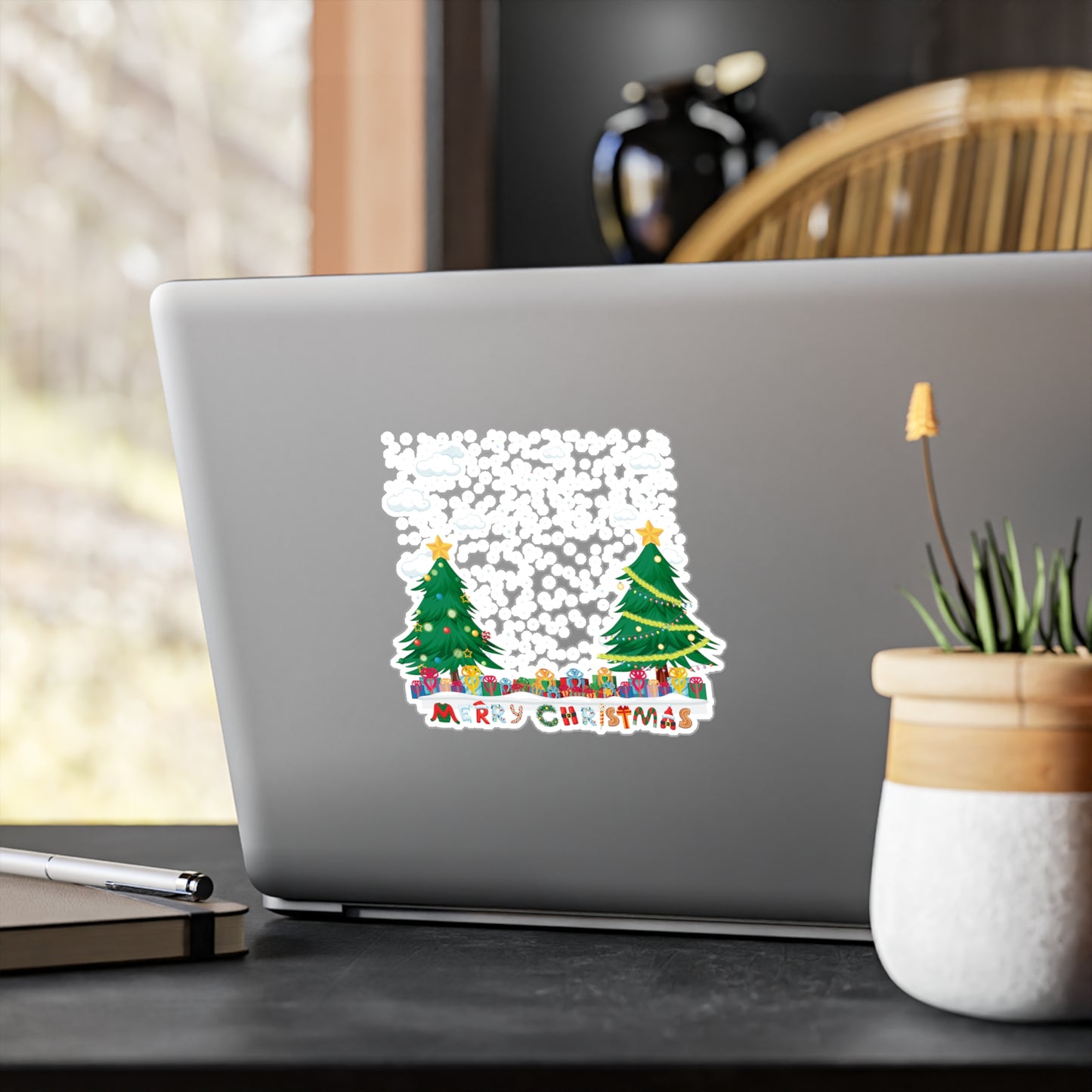 Christmas Kiss-Cut Vinyl Decals – Christmas and snowing