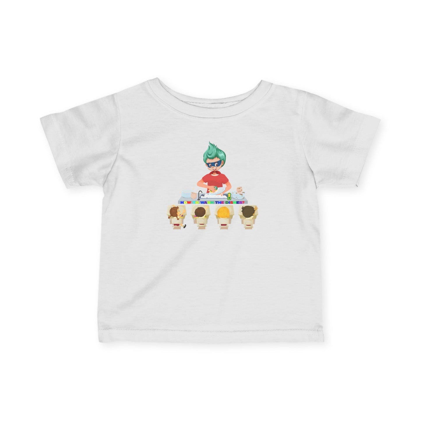 Infant Fine Jersey Tee - Little kiddo teaching to wash dishes