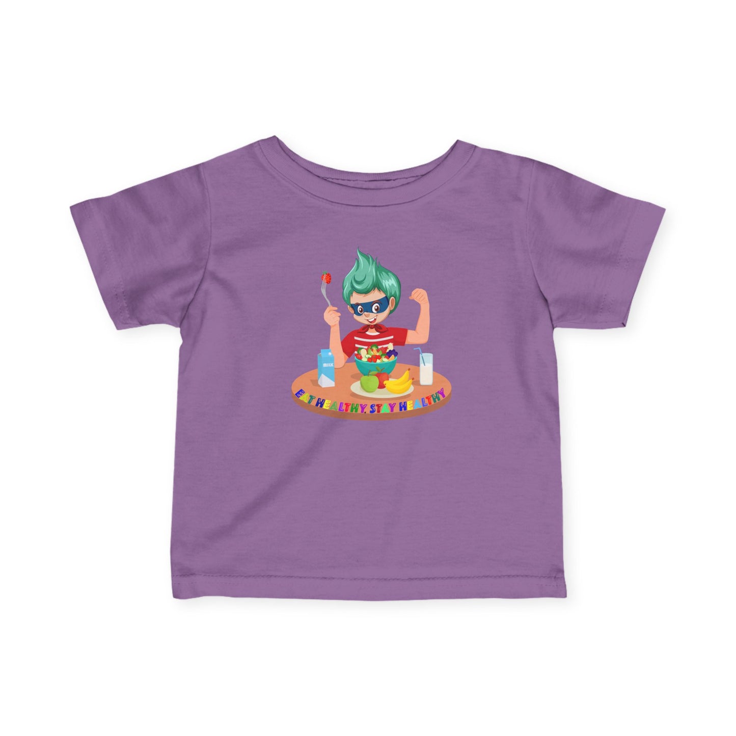 Infant Fine Jersey Tee - super kiddo eating healthy food