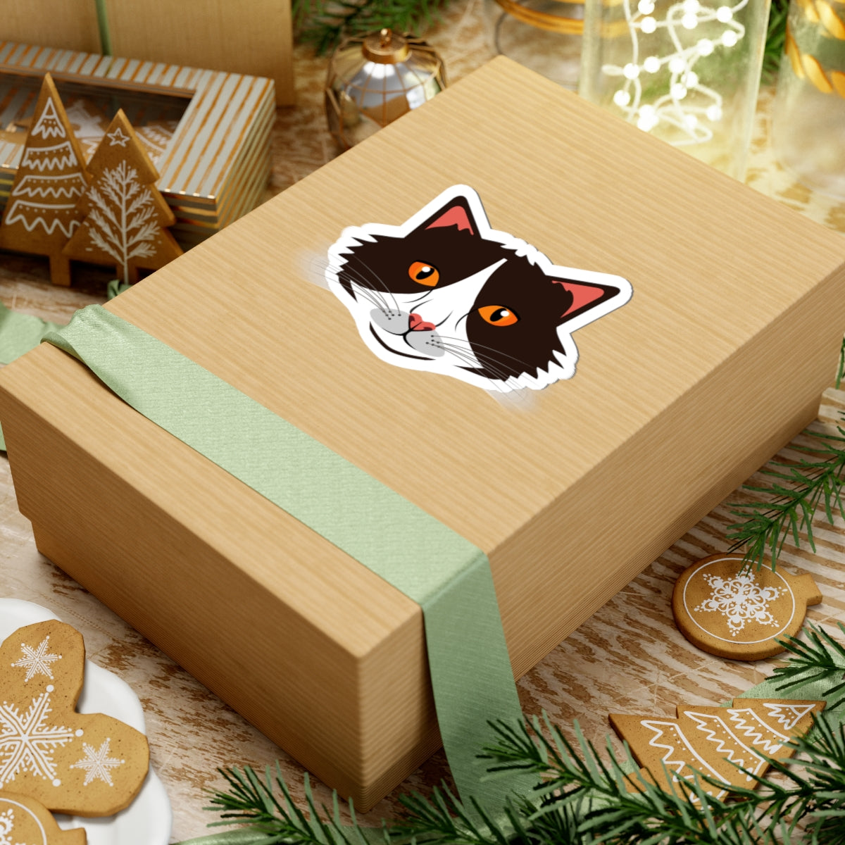 Kiss-Cut Stickers - Cute cow cat