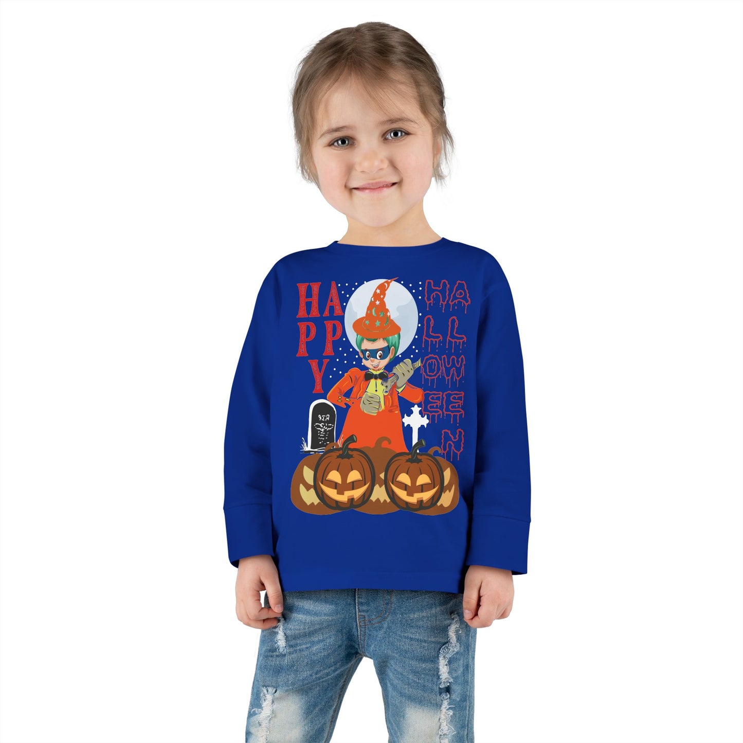 Toddler Long Sleeve Tee - Holloween design by super kiddo