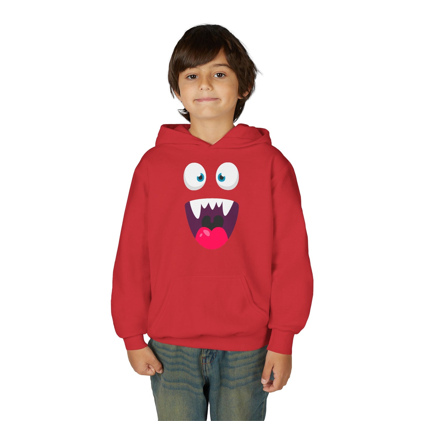 Youth Heavy Blend Hooded Sweatshirt -  Cute monsters face
