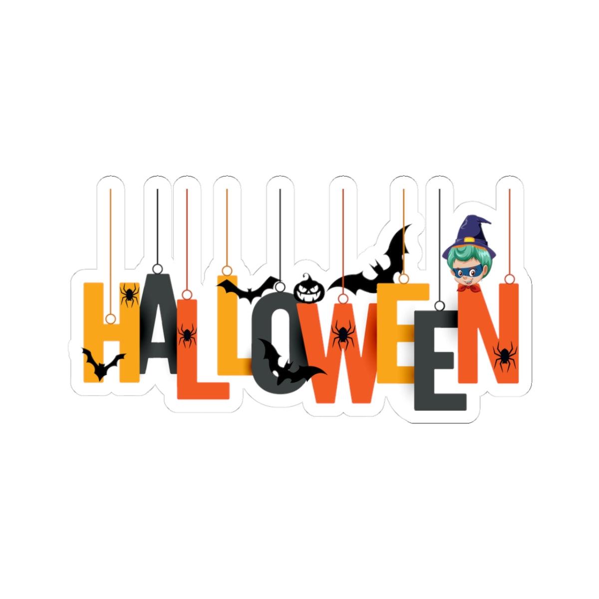 Kiss-Cut Stickers - Holloween hanging letters