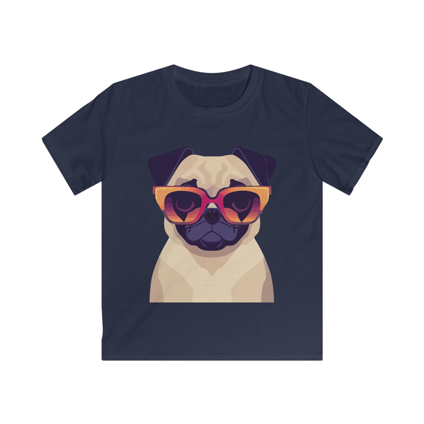 Kids Heavy Cotton Tee - Pug wearing sunglasses