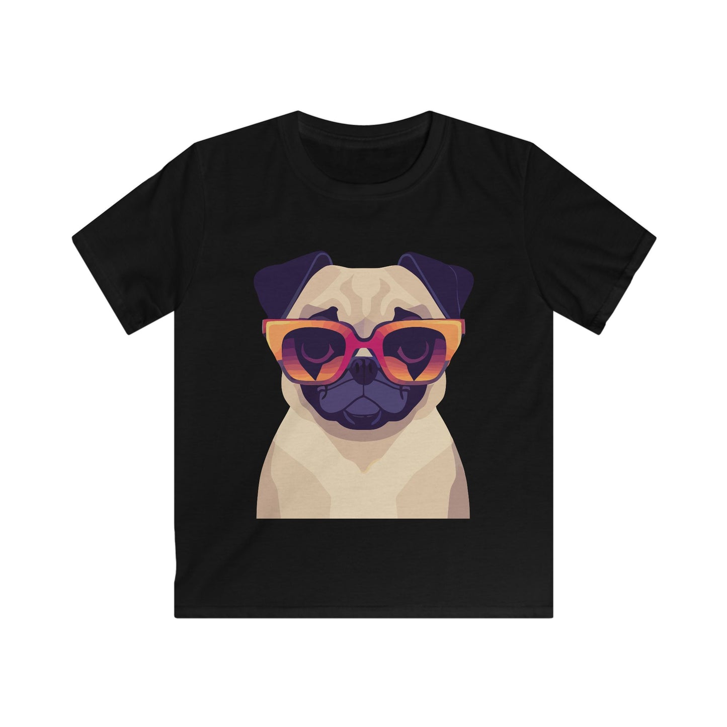Kids Heavy Cotton Tee - Pug wearing sunglasses