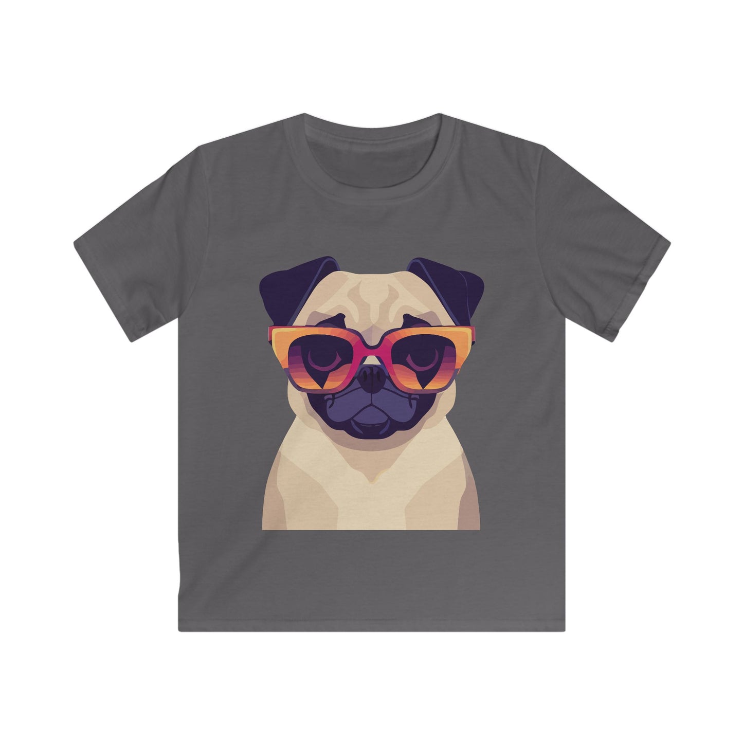 Kids Heavy Cotton Tee - Pug wearing sunglasses