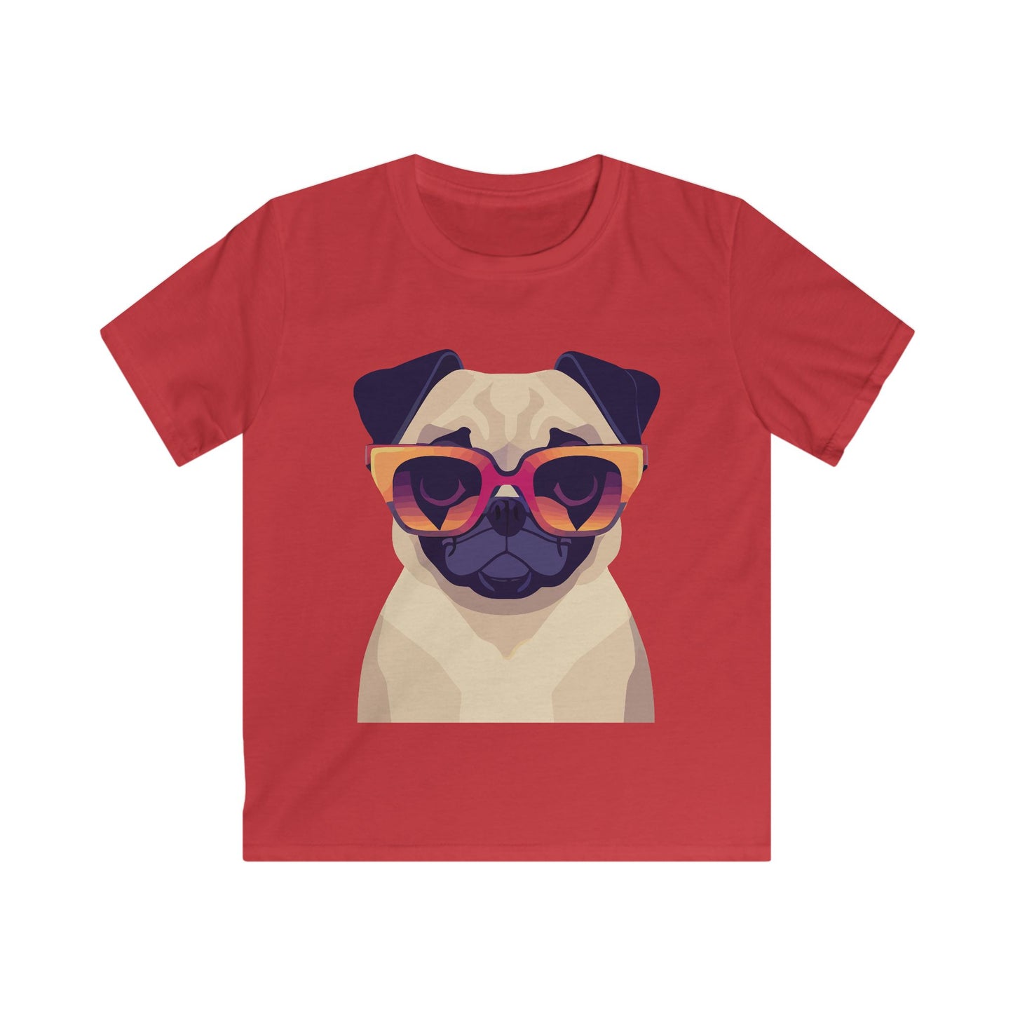 Kids Heavy Cotton Tee - Pug wearing sunglasses