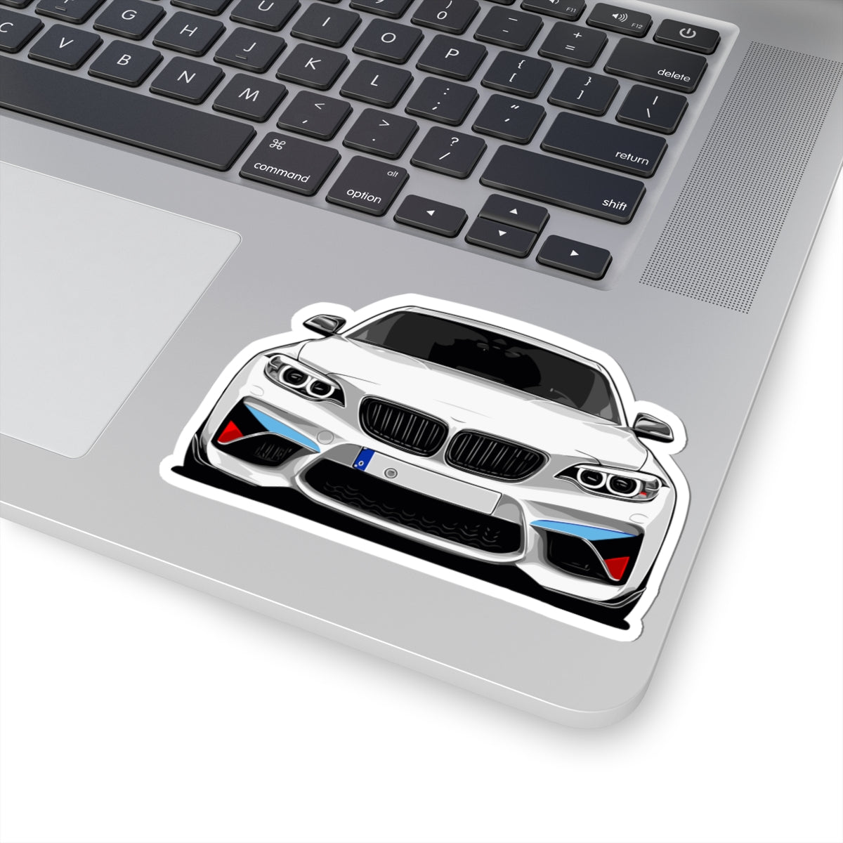 Kiss-Cut Vinyl Decals - White sports car