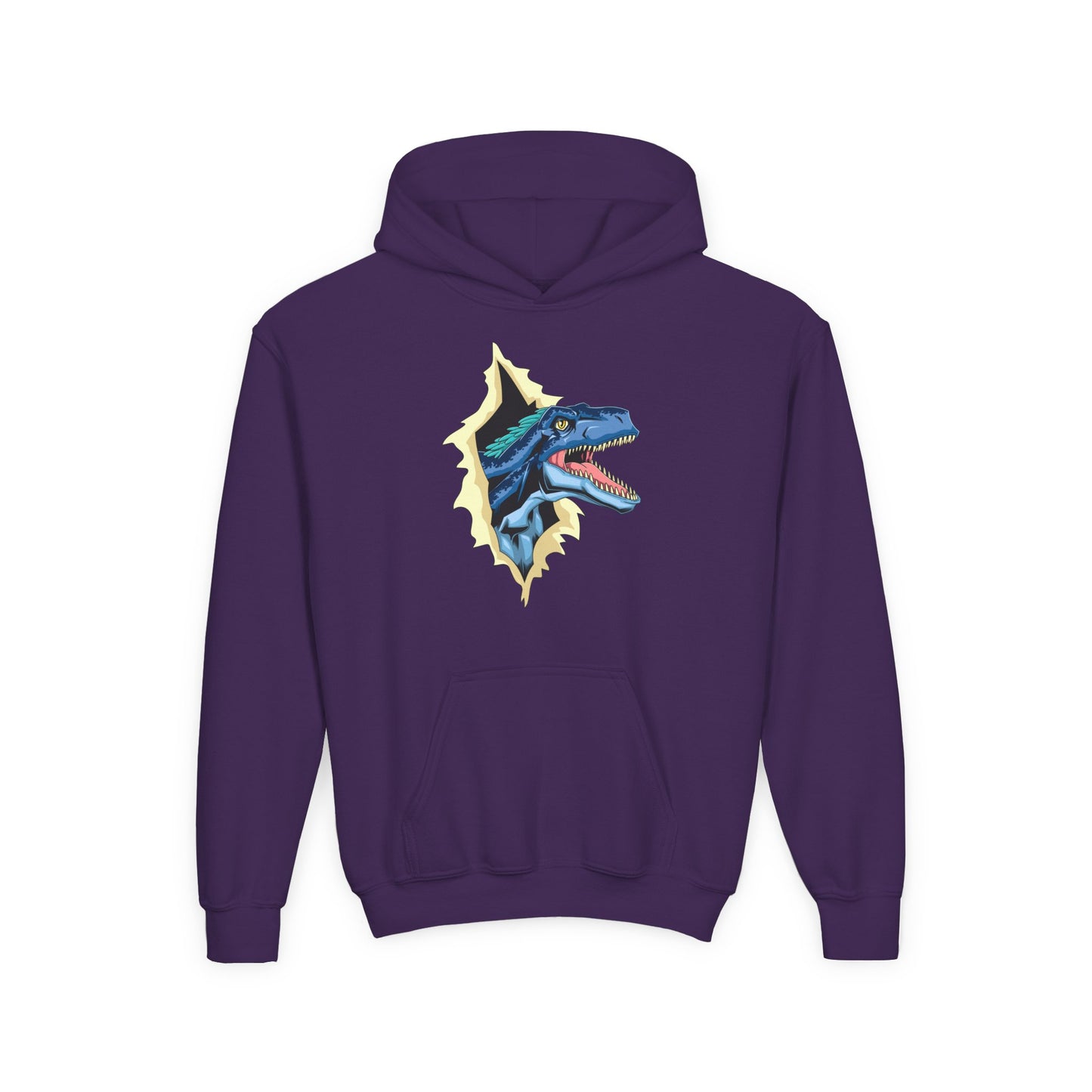 Youth Heavy Blend Hooded Sweatshirt -  Utah raptor dinosaur