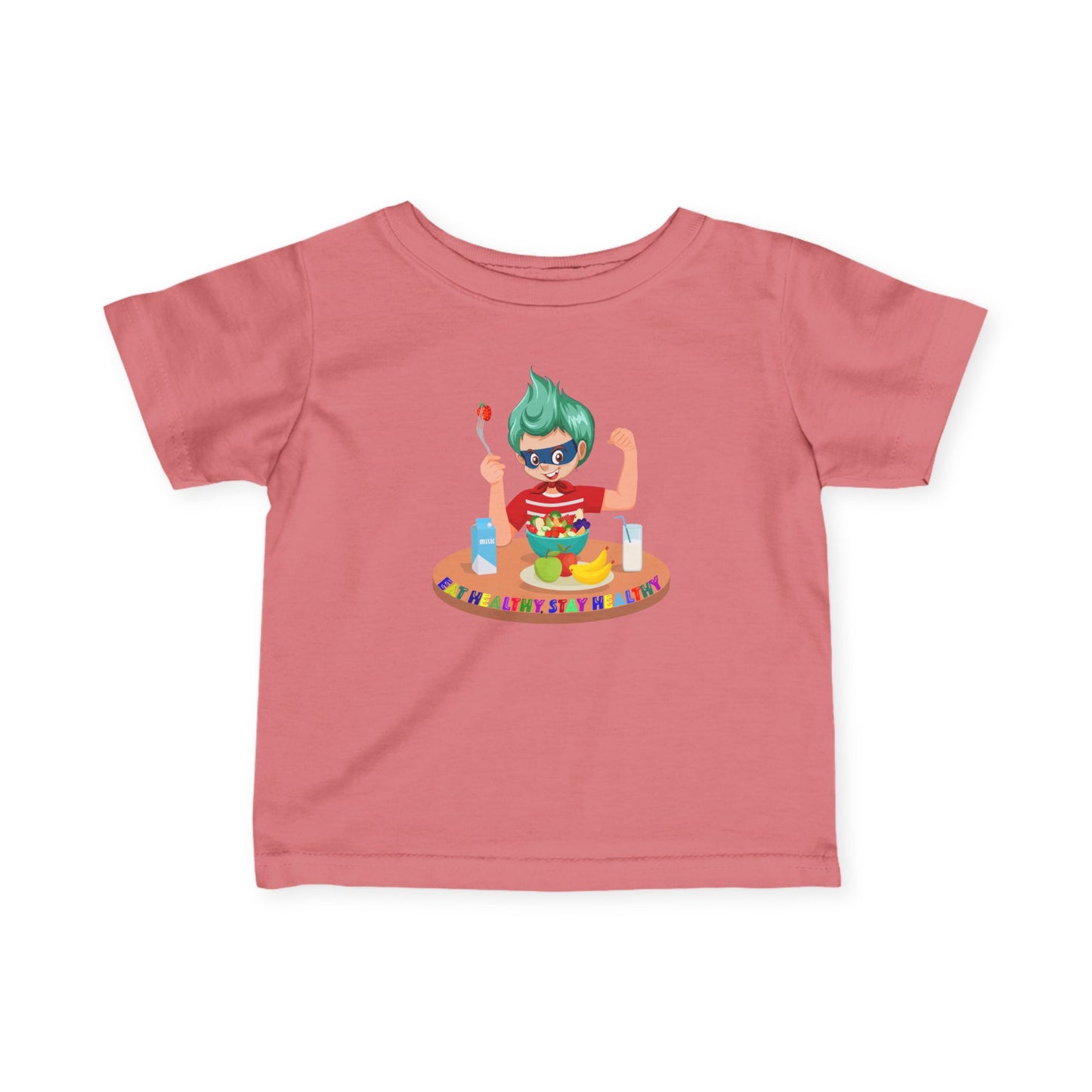 Infant Fine Jersey Tee - super kiddo eating healthy food