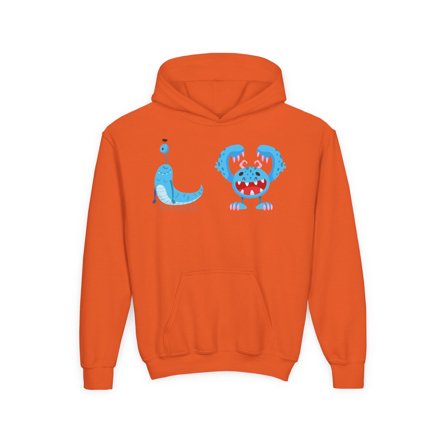 Youth Heavy Blend Hooded Sweatshirt - Joyful happy monsters
