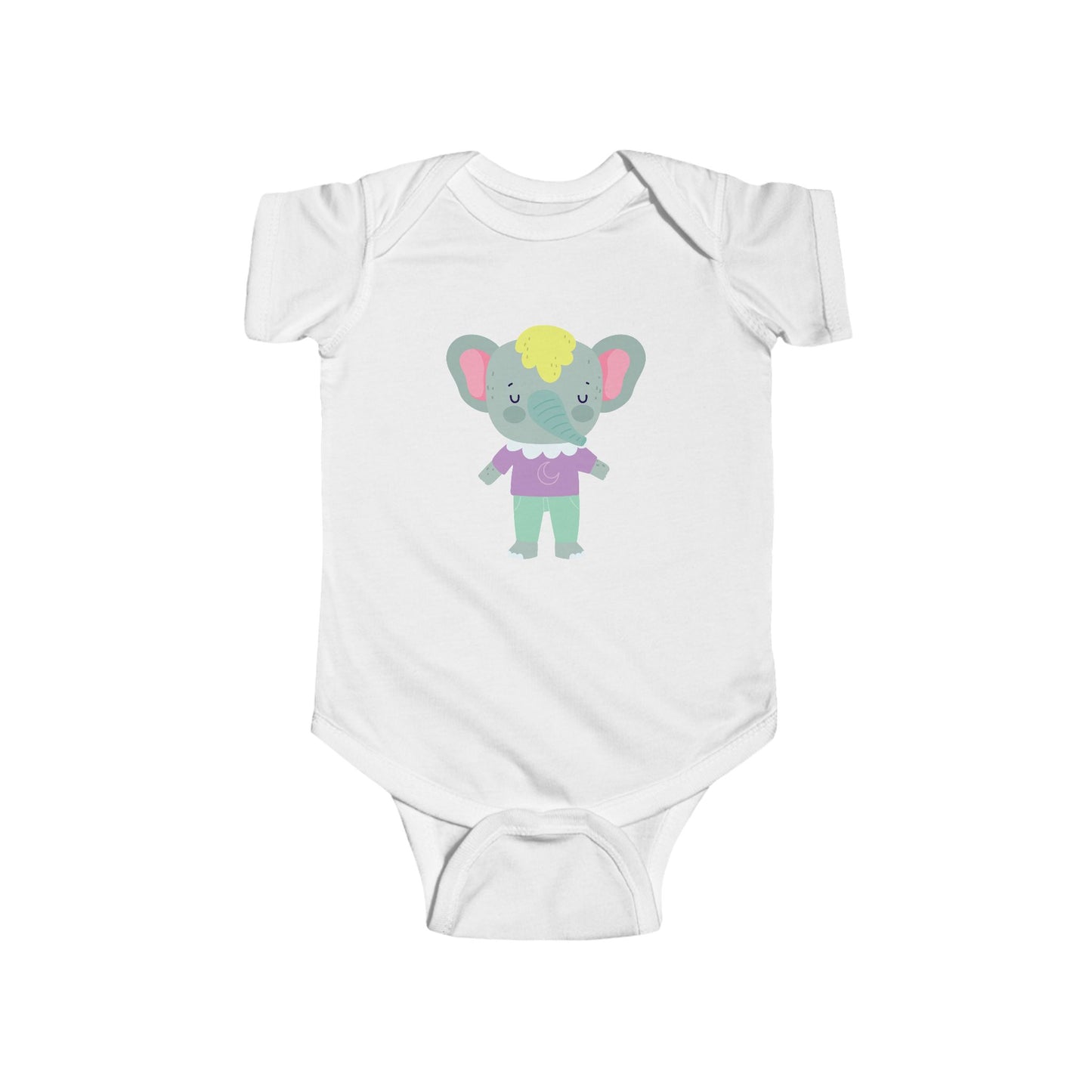 Infant Fine Jersey Bodysuit - Sleeping elephant