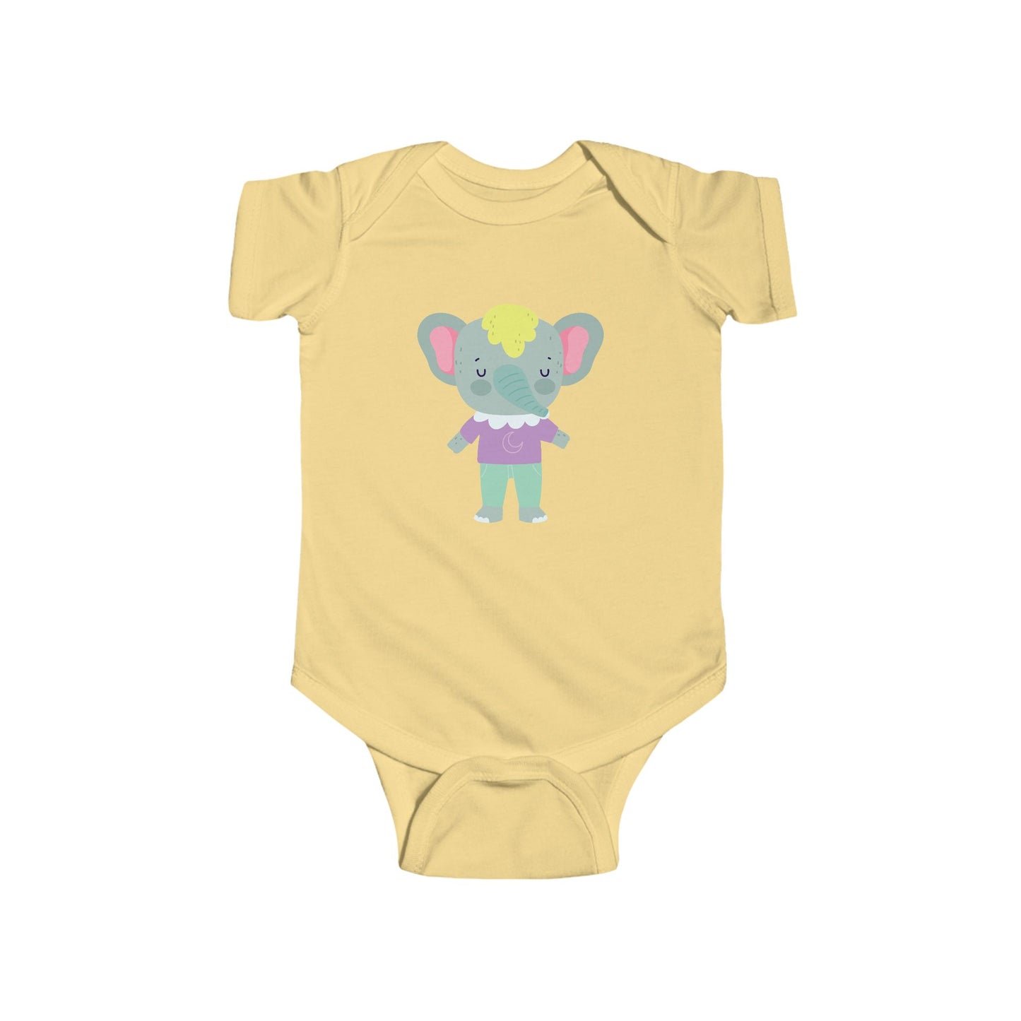 Infant Fine Jersey Bodysuit - Sleeping elephant
