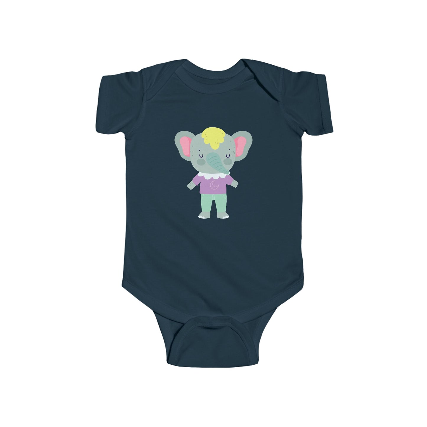 Infant Fine Jersey Bodysuit - Sleeping elephant