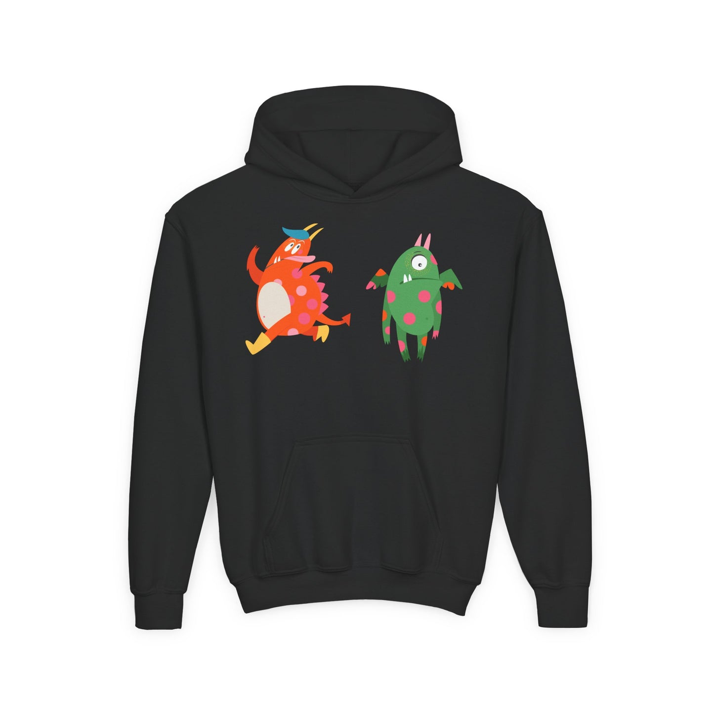 Youth Heavy Blend Hooded Sweatshirt - Monsters in action